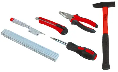 BRÜDER MANNESMANN Sac avec kit d'outils 7 pièces, noir/rouge