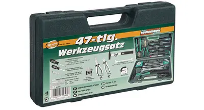 BRÜDER MANNESMANN Jeu d'outils, 47 pièces, dans un coffret