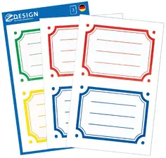 ZDesign SCHOOL Etiquettes livres "bordures", couleur