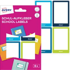 AVERY Étiquette pour livre, papier, 44 x 64 mm, cadre coloré