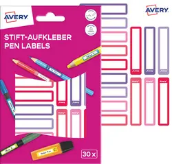 AVERY Étiquette pour stylo, papier, 10 x 50 mm, cadre rose