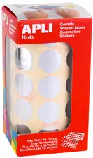 APLI kids Gommettes "Rond" en rouleau, argent