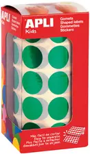 APLI kids Gommettes "Rond" en rouleau, vert métallisé