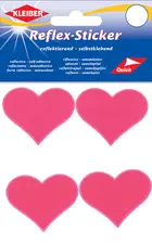 KLEIBER Sticker réfléchissant "Coeurs", rose fluo