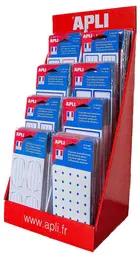 APLI Etiquettes scolaires assorties, en présentoir de 160