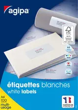 agipa Etiquette universelle, 45,7 x 25,4 mm, blanc