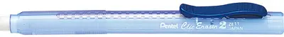 Pentel Stylo-gomme ClicEraser2 ZE11T, bleu-transparent