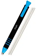 Läufer Stylo-gomme en plastique, 2 gommes de rechange, bleu