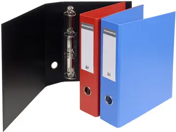 EXACOMPTA Classeur rembordé PVC, 4 anneaux en D, A4, bleu
