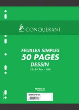 CONQUERANT SEPT Feuillets mobiles de dessin 210 x 297 mm