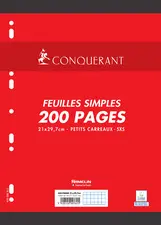 CONQUERANT SEPT Feuillets mobiles, 210 x 297 mm, quadrillé