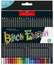 FABER-CASTELL Crayon de couleur Black Edition, étui de 24