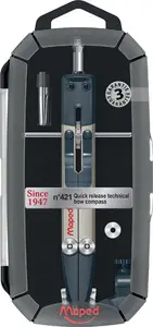 Maped Coffret de compas technique No.421, 4 pièces, noir