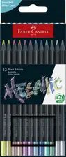 FABER-CASTELL Crayon de couleur Black Edition, étui de 12