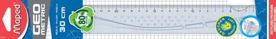 Maped Règle plate Geometric, 300 mm, pour gauchers