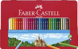 FABER-CASTELL Crayons de couleurs CASTLE, étui métal de 36