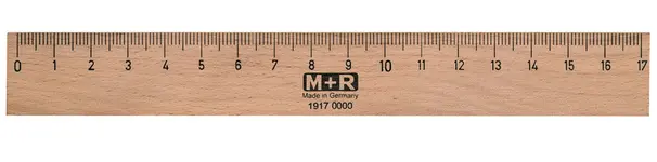 M+R Règle en bois, 170 mm, hêtre, avec insert métallique