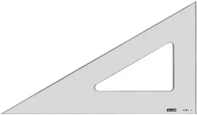 MINERVA Equerre en plexi usiné, hypoténuse: 577 mm