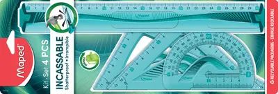 Maped Grand kit de géometrie Flex, incassable, 4 pièces