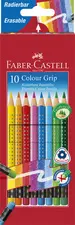 FABER-CASTELL Crayons de couleur gommable avec grip, étui