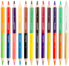 Kores Crayon de couleur Kolores JUMBO DUO, étui carton de 12