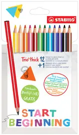 STABILO Crayon de couleur triangulaire épais TRIO, étui