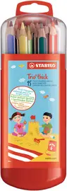 STABILO Crayon de couleur Trio long, étui malin de 15