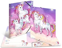 HERMA Chemise à élastiques "Licorne", carton, A3