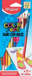 Maped Crayons bicolores COLOR'PEPS DUO, triangulaire, étui
