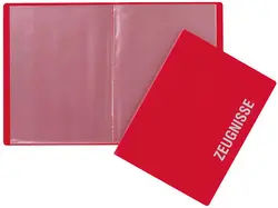 PAGNA Zeugnismappe, DIN A4, mit 10 Hüllen, PP, rot