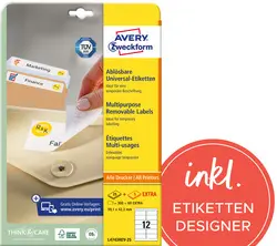 AVERY Zweckform Etiquette universelle, 63,5 x 38,1 mm, blanc