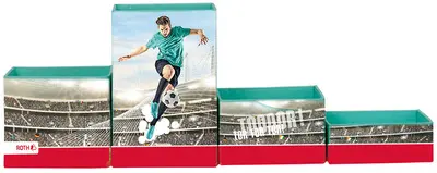 ROTH Set de pots à crayons "Footballeur", en carton, 4 pots