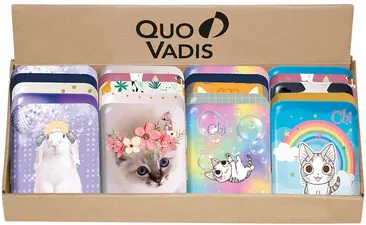 QUO VADIS Boite à bons points, en métal, en présentoir