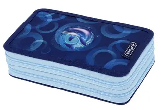 herlitz Schüleretui Doppel "Dolphin Ride", 23-teilig