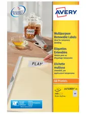 AVERY Etiquette multi-usage, enlevable, 63,5 x 29,6 mm