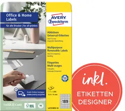 AVERY Zweckform Etiquette universelle, 45,7 x 21,2 mm, blanc