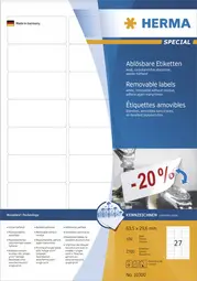 HERMA Etiquette universelle SPECIAL, diamètre: 85 mm, blanc