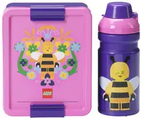 LEGO Gourde + Boîte à goûter LUNCH SET BEE, lilas