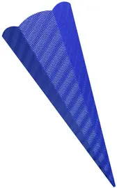 folia Schultüten-Zuschnitt, 3D-Wellpappe, 6-eckig, blau