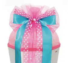 ROTH Ruban pour cornet scolaire "Pink Dots", bleu clair/rose
