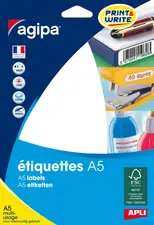 agipa Etiquette universelle, 24 x 24 mm, blanc