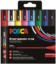 POSCA Marqueur à pigment PC-5M, étui de 8, assorti Standard