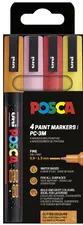 POSCA Marqueur à pigment PC-3ML pailleté, étui de 4, assorti