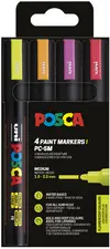 POSCA Marqueur à pigment PC-5M, étui de 4, couleurs fluo