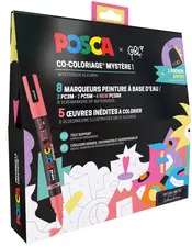 POSCA Marqueur à pigment, set de 8 "coloriage mystère