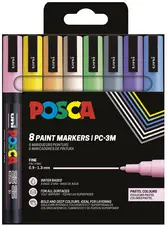 POSCA Marqueur à pigment PC-3M, étui de 8, pastel