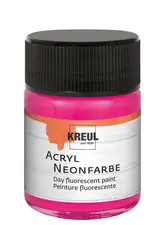 KREUL Peinture fluorescente dans un flacon, 50 ml, rose fluo