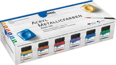 KREUL Peinture acrylique métallique, kit de base