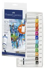 FABER-CASTELL Acrylique en tube, étui carton de 12