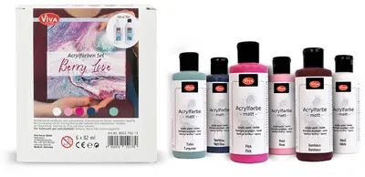 ViVA DECOR Set de peinture acrylique "Berry Love", 6 pièces